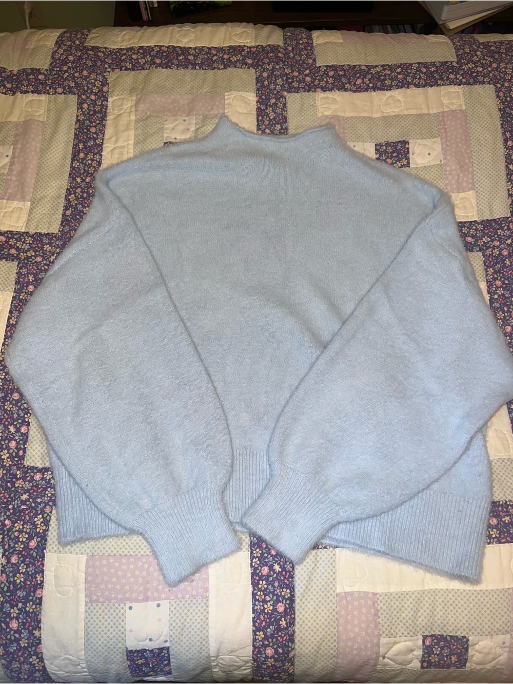 H&M Light Blue Funnel Neck Sweater